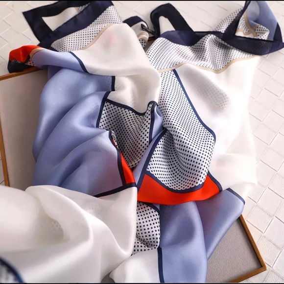 SILK SCARF LUXURY STYLE STOLES WOMEN HEADBAND - Picture 5 of 8